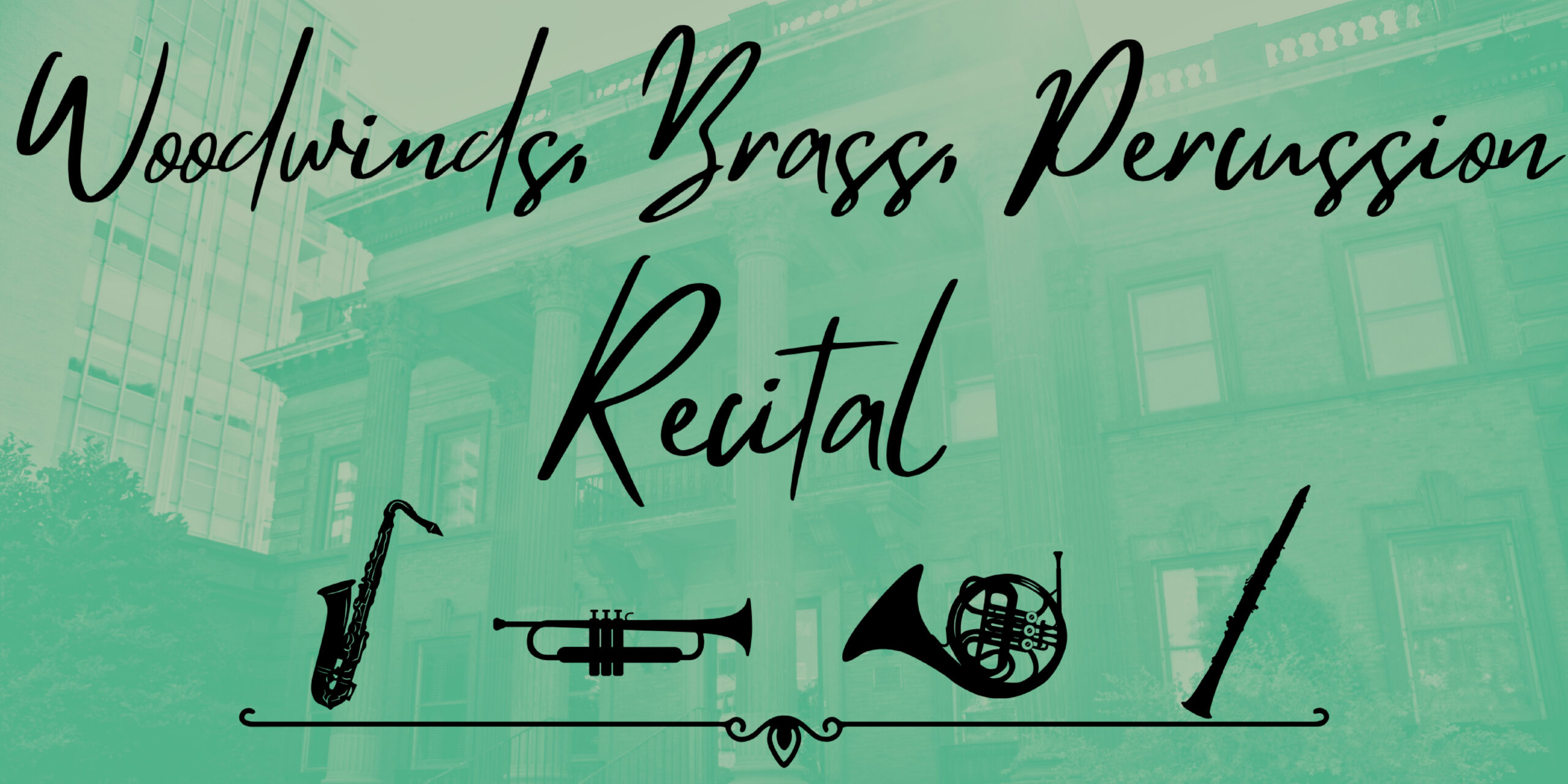 Woodwinds, Brass, and Percussion Recital Banner Image